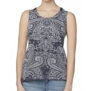 size L, paisley and striped tank top, new condition